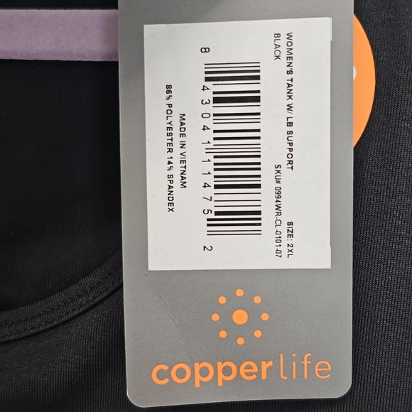 Tommie Copper Shirt Womens 2XL Lower Back Support Black - Picture 6 of 13